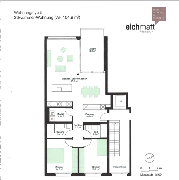 Moderne geräumige 3.5-Zimmer-Wohnung in Fislisbach mit Balkon und Garage 9