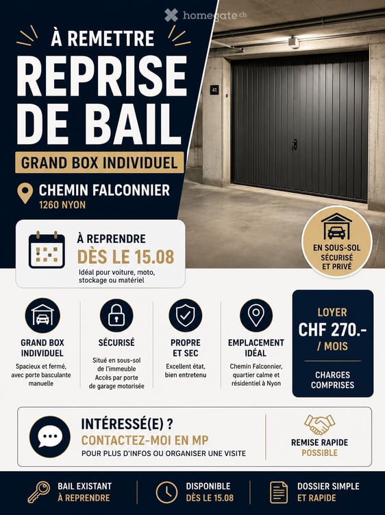 Garage individuel à louer – Nyon, Chemin Falconnier 15 3