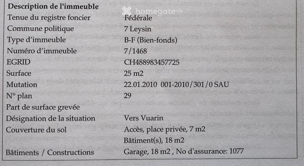 Garage individuelle à vendre à Leysin 4