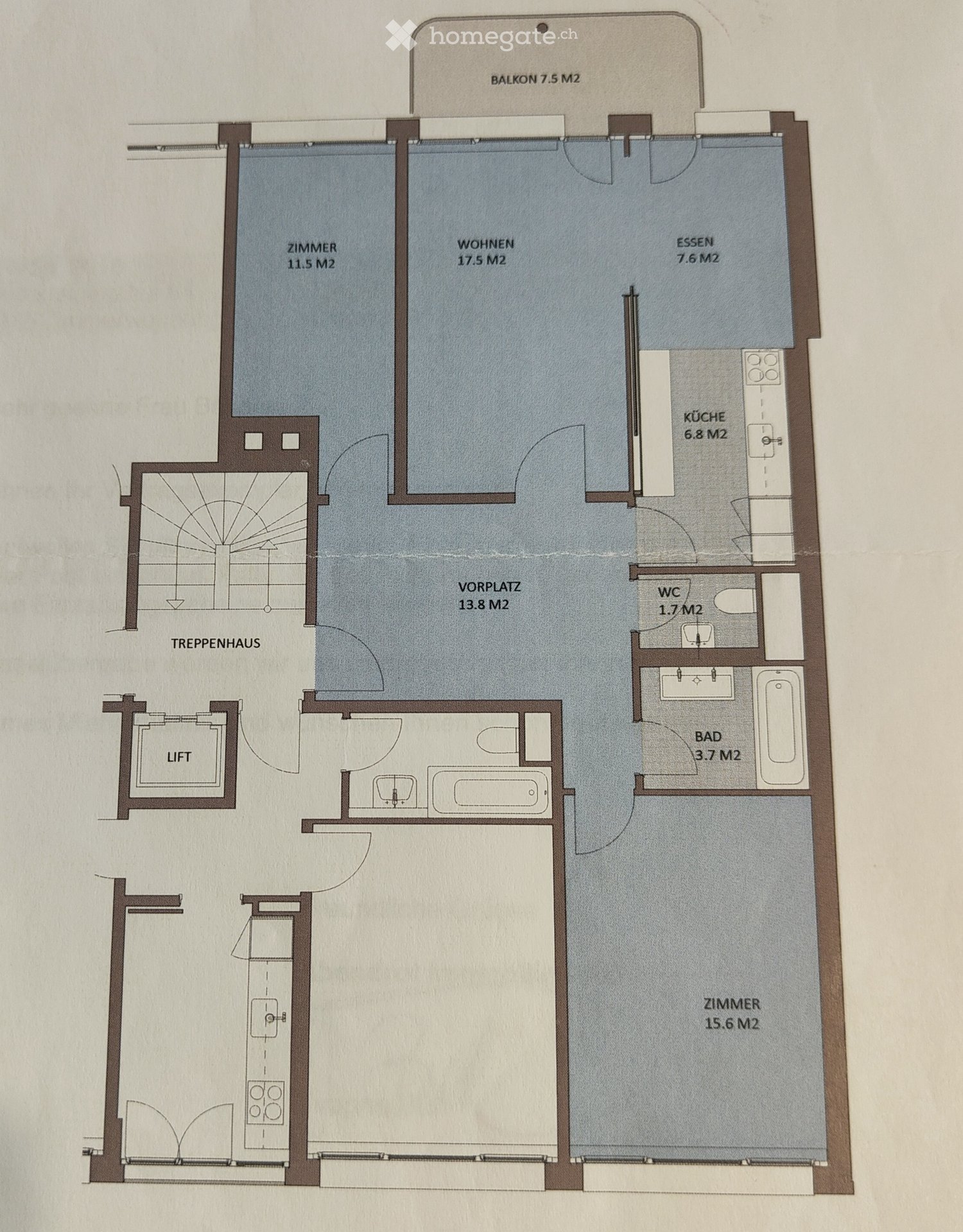 Floor plan showing a 2-room apartment with a living area, kitchen, bathroom, and balcony.