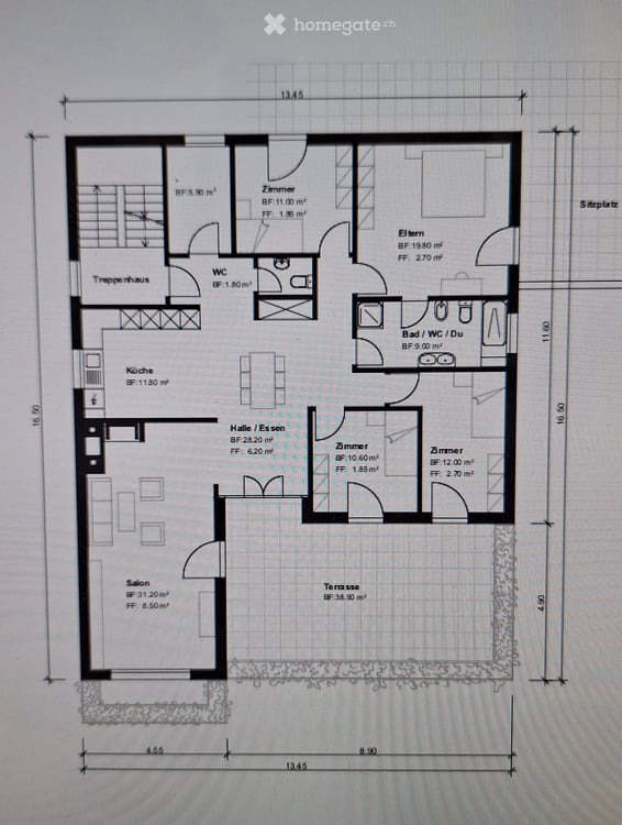 Gepflegte 5 1/2-Zimmer-Terrassenwohnung in Zweifamilienhaus, 2.OG 15