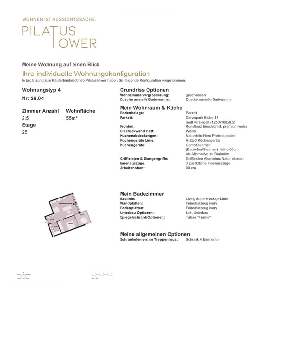 Exklusive 2.5-Zimmer-Wohnung im 26. Stock im Pilatus Tower in Kriens 18