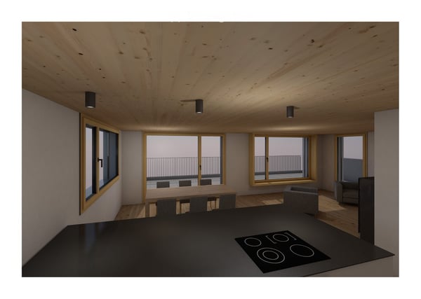 Moderne 3.5-Zimmer-Terrassenwohnung im Neubau in Cunter, Graubünden 2