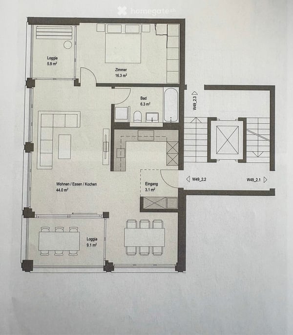 Moderne 2.5-Zimmer-Wohnung mit zwei Loggias in Binningen 9