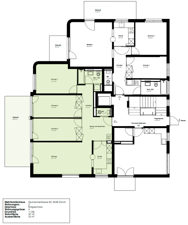 ERSTVERMIETUNG 4- Zimmerwohnung EG, 8048 Zürich zu vermieten 3
