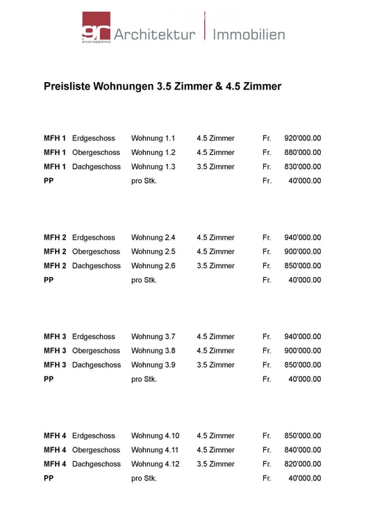 Moderne 3.5 - 4.5 Zimmer Wohnungen in 4 Mehrfamilienhäuser in Minergie-P-Standard zu verkaufen 8