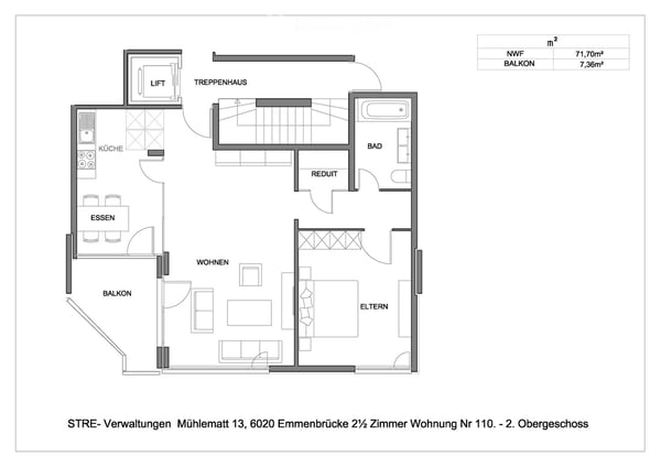 Helle Wohnung 2 1/2 mit Terrasse nähe Rothenburg 11