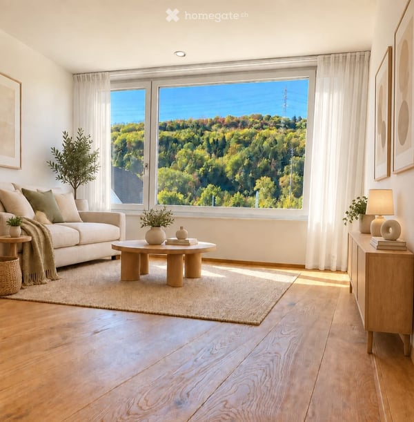 Wohnen mit Rheinblick: Helle 3.5-Zimmer-Wohnung mit grossem Balkon 3