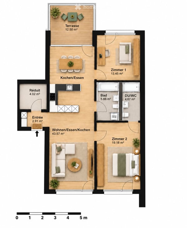 Wohnen mit Rheinblick: Helle 3.5-Zimmer-Wohnung mit grossem Balkon 11