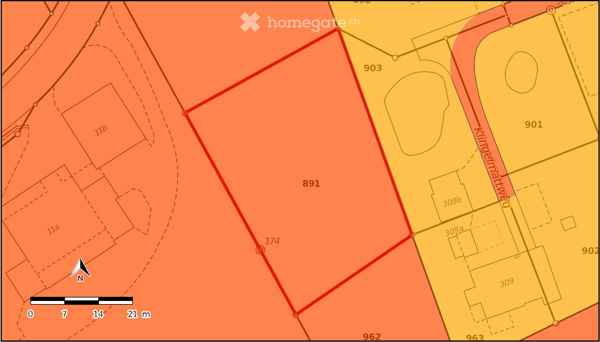 Attraktives Bauland in Aesch LU – Parzellen Nr. 891 & 920, Klingelmattstrasse 13
