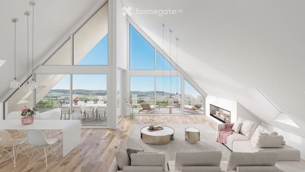 Exklusive 5/6 Zimmer Maisonette Dachwohnung mit Panoramablick und fantastischer Weitsicht