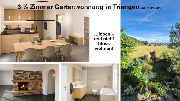 Grosszügige 3.5 Zimmer Gartenwohnung - Leben statt wohnen