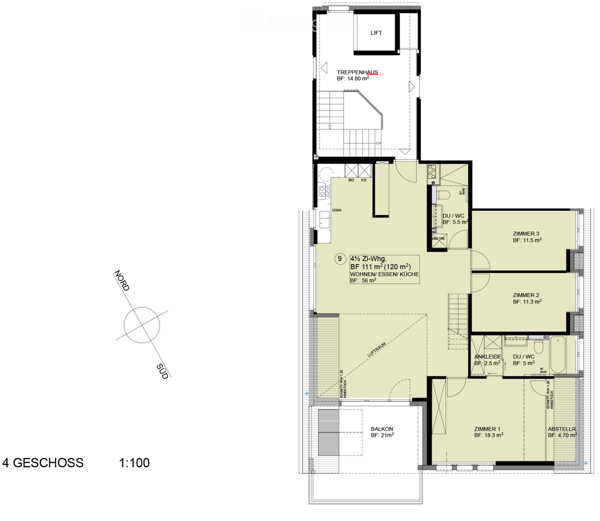 Exklusive 4½-Zimmer-Dachwohnung mit Galerie und zwei grosszügigen Balkonen 17