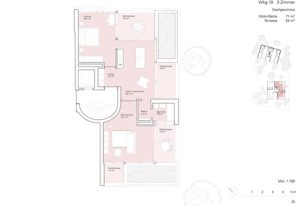 Neubau / 3-Zimmer-Attikawohnung am Zürichberg 18