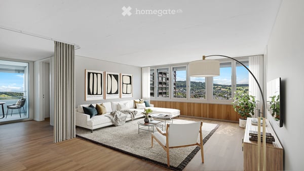 3.5 Zimmer Wohnung auf 23. Etage beim Bahnhof Regensdorf 1