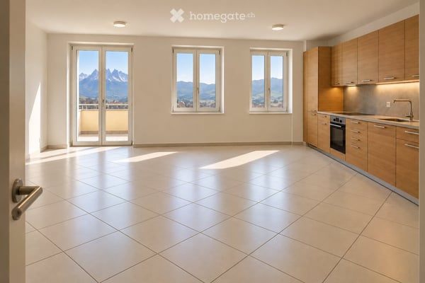 Magnifique appartement entièrement rénové avec vue sur les Dents du Midi – centre historique de Bex