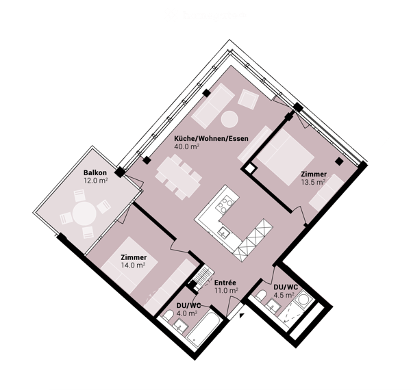 Erstvermietung im PilatusTower Kriens | 3.5 Zimmer 2