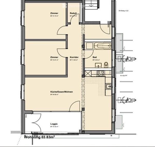 Gemütliche 3.5-Zimmer Wohnung zu vermieten (83m2) im EG 7