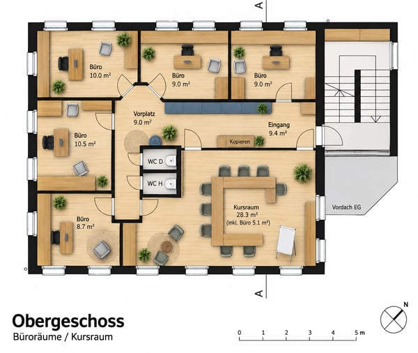Wohnen & Arbeiten: 4.5-Zi.-Dachwohnung mit optionalen Büroräumen 13