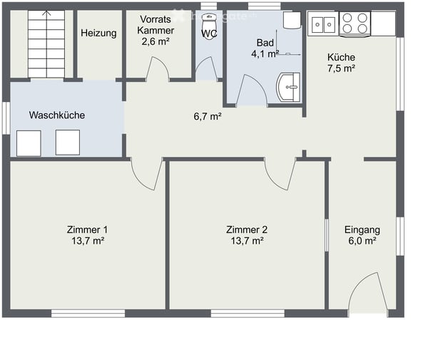 Gemütliche 1 Zi Gartenwohnung 5 min zu Fuss vom Bahnhof Platz/Gotschna 4