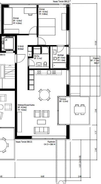 3.5-Zimmer-Erdgeschosswohnung mit Gartensitzplatz in Hinwil 2