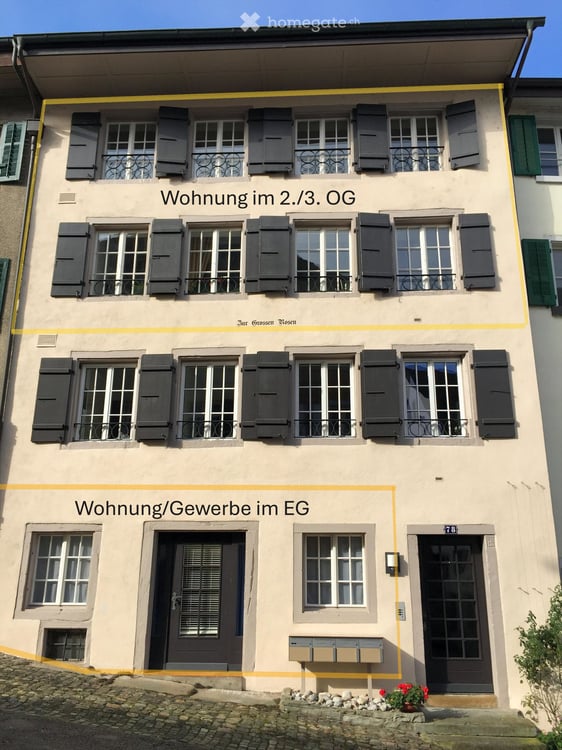 5.5-Zi.-Maisonette-Whg. + 1.5 Zi. EG-Whg. m. Gewerbe in Kaiserstuhl + Land in D 18