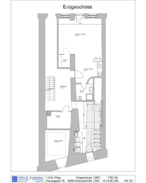 5.5-Zi.-Maisonette-Whg. + 1.5 Zi. EG-Whg. m. Gewerbe in Kaiserstuhl + Land in D 26