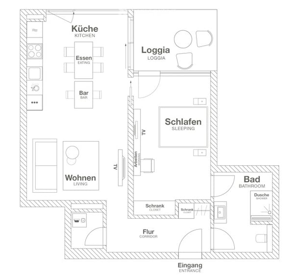 wunderschöne, möblierte 3.5-Zimmerwohnung im 4. OG zu vermieten 5