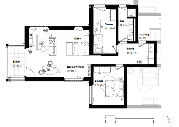 Neuwertige 3.5-Zimmer-Wohnung mit Balkon, optionalem Tiefgaragenplatz und bester ÖV-Anbindung 3