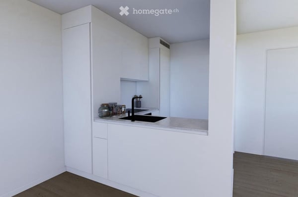 frisch renovierte, wunderschöne 1.5 Wohnung im 2. OG mit sonnigem Balkon, Blick ins Grüne 2