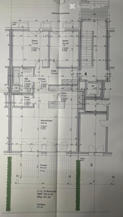 3.5-Zimmer-Erdgeschosswohnung mit privatem Garten, Terrasse und Kellerabteil 15
