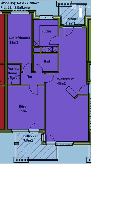 Sonnige 3.5-Zimmer-Wohnung im Herzen von Baar – ruhig gelegen, mit zwei Balkonen und Bergblick 3