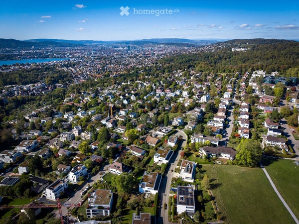 Exklusives Doppeleinfamilienhaus mit Panoramablick auf See, Alpen und Stadt