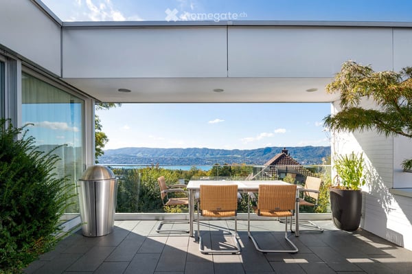 Exklusives Doppeleinfamilienhaus mit Panoramablick auf See, Alpen und Stadt 6