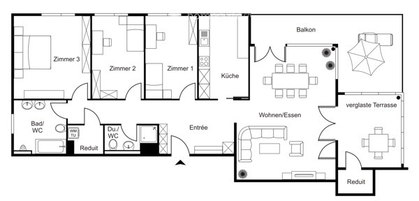 4.5 Zimmer-Wohnung im 2. OG mit Blick zum Schloss Lenzburg 2