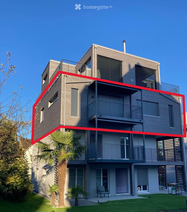 Modern 3.5-Room Apartment with Mountain Views, Balcony & Shared Garden