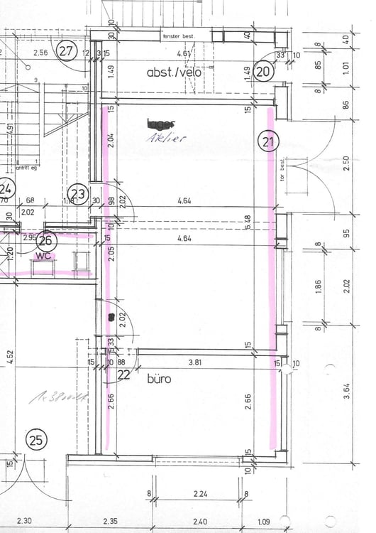 Gewerberaum / Atelier/Büro an ruhiger Lage in Wettingen