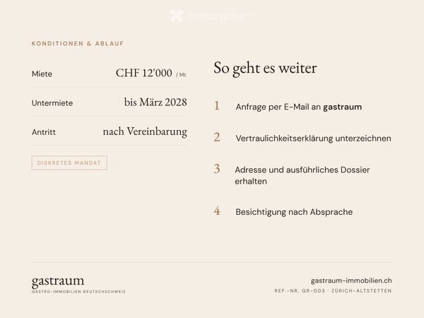 Restaurant mit Garten, 180 Plätze – Zürich-Altstetten, Untermiete bis 2028 4