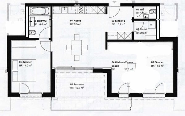 Grosse 2.5 Zimmer Attikawohnung an ruhiger und sonniger Lage 2