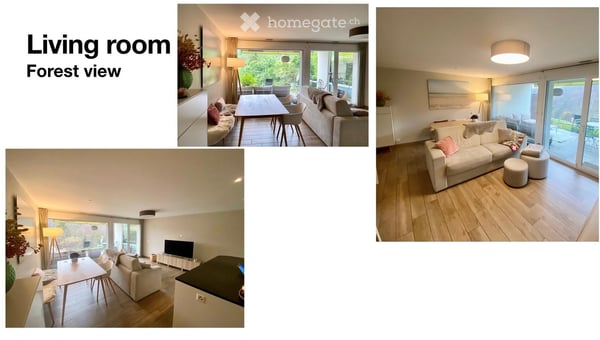 Beautiful 4.5-room garden apartment with terrace, privacy and woodland views in Begnins