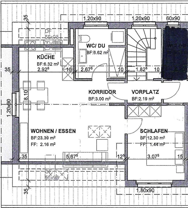 3.5 Zi. Dachwohnung beim Bahnhof 2