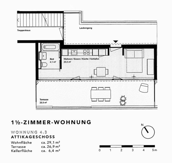 Moderne 1.5-Zimmer-Attikawohnung mit riesiger Terrasse und Blick auf den Uetliberg 10