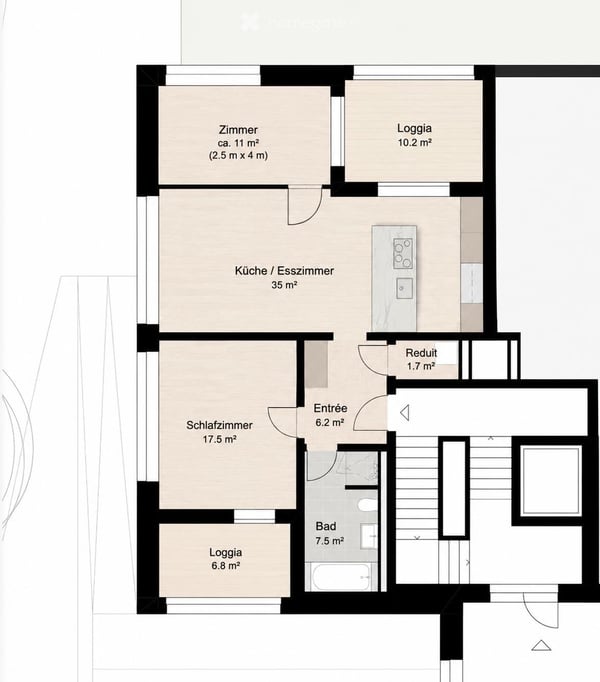 Elegant 3.5-Room Apartment in Zurich-Enge with two Loggias 14