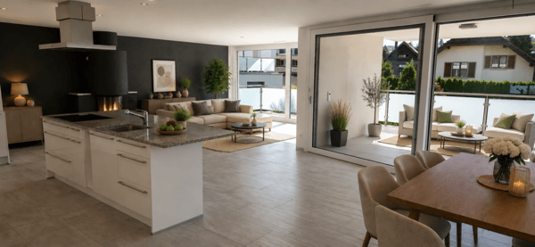 Wohnraum mit Wow-Faktor - 150 m², zwei Balkone & Cheminée