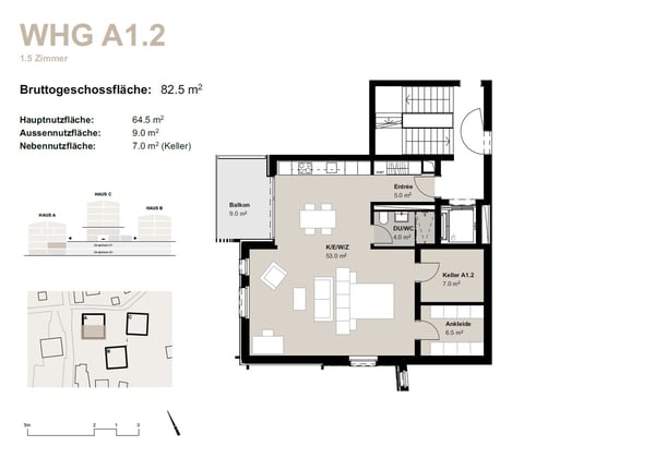 1.5-Zimmerwohnung zur Miete (Erstbezug): Neubau Hasol in Bürchen 11