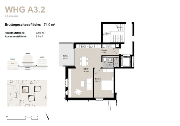 2.5-Zimmerwohnung zur Miete (Erstbezug): Neubau Hasol in Bürchen 11