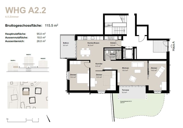 4.5-Zimmerwohnung zur Miete (Erstbezug): Neubau Hasol in Bürchen 11