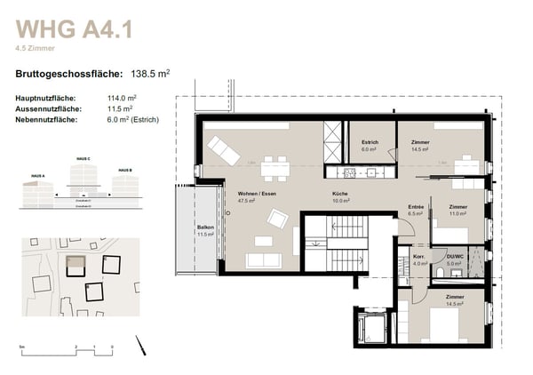 4.5-Zimmer-Dachwohnung zur Miete (Erstbezug): Neubau in Bürchen 11