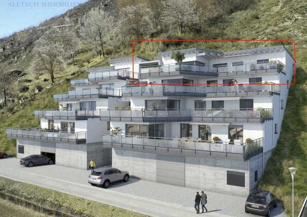 Zu vermieten, 1.5-Attikawohnung mit grosser Terrasse in Lalden / VS