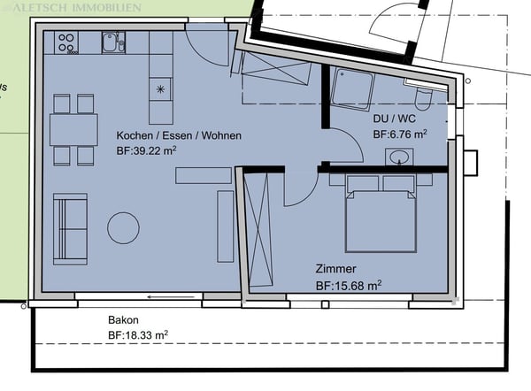 Kompakt, komfortabel - 3.5-Zimmer-Wohnung im 1. Obergeschoss, Fiesch 3